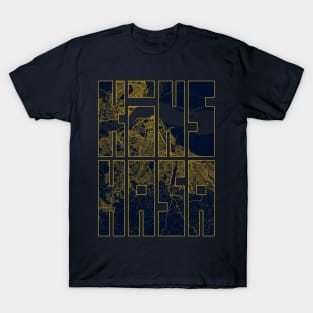 Kinshasa, DR Congo City Map Typography - Gold Art Deco T-Shirt